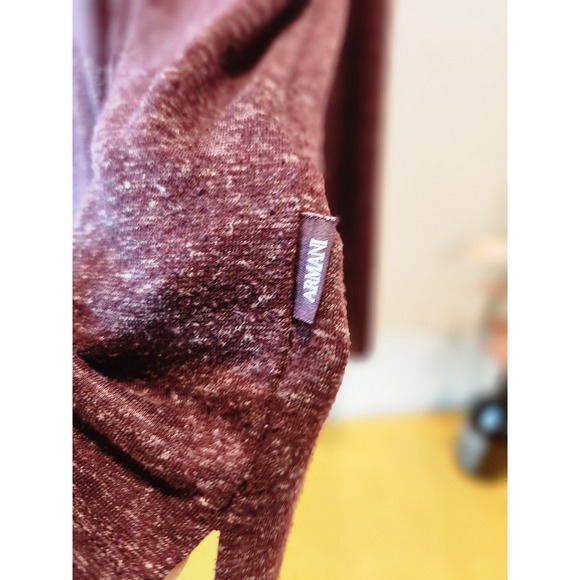 Armani Collezioni Burgundy Long Sleeve Knit Sweater Top‎ XL - Picture 4 of 8